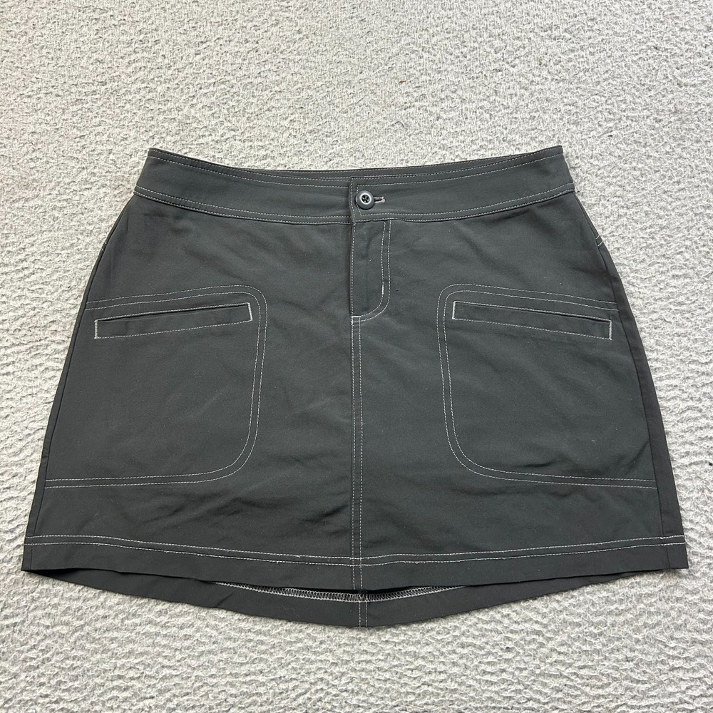 prAna Lena Skort Women's Charcoal Gray Stretch Hiking Tennis Activewear Sz 4